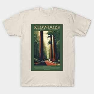 Redwoods National Park Vintage Travel Poster T-Shirt